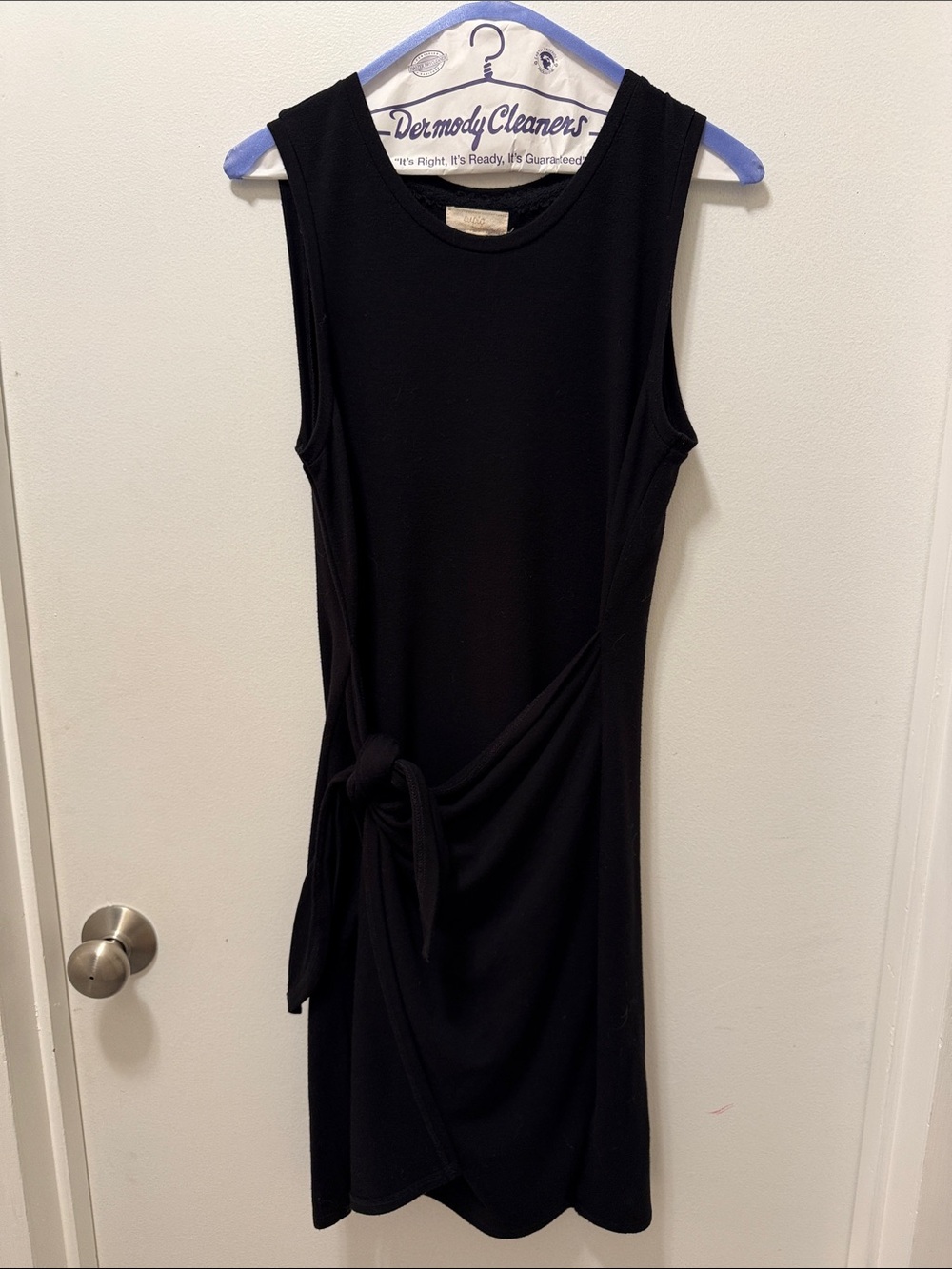 Cupio Black Sleeveless Tie-Waist Mini Dress